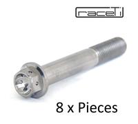M10 X 65mm x 1.5 Titanio Hex Flangia Forato Bullone Ti Vite 65 Gara Lockwire