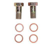 M10x1.25mm Banjo Bolt - Metal Brake Line Adapter with Washers - Durable, Versatile, and Leak Proof for Various Pipeline Connections - for Automotive and Industrial Use
