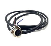 M12 4 poli cavo connettore femmina, un cavo di montaggio posteriore dritto codificato 1 metro impermeabile femmina di aviazione Presa elettrica non schermata IP67 sensore Socket (1M)