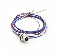 M12 4 Poli femmina connettore, A Codice Impermeabile Montaggio Posteriore Cablaggio Saldatura Aviazione Spina Non schermato Connettore Attuatore Connettori circolari per modulo fieldbus 1Meter AWG22
