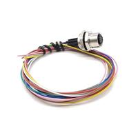 M12 8 Poli femmina connettore cavo, A Codice Impermeabile Montaggio Posteriore Cablaggio Saldatura Aviazione Spina schermato Attuatore Connettori circolari per modulo fieldbus 0.2 meter