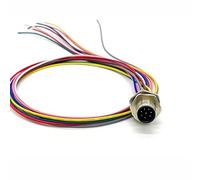 M12 8 Poli maschio connettore cavo, A Codice Impermeabile Montaggio Posteriore Cablaggio Saldatura Aviazione Spina schermato Attuatore Connettori circolari per modulo fieldbus 0.2 meter