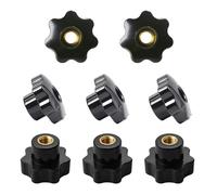 M12 x 50mm Manopole di Serraggio, 8 Pezzi Manopole a Stella, M12 Manopola di Serraggio a Filettatura, Manopola Femmina Manopola Viti, Adatto per Attrezzatura Meccanica, Decorazione di Mobili