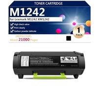 M1242 Cartucce Toner con Chip per Lexmark M1242 XM1242 Stampanti, per Scuole, Ospedali e Banche, 21000 Pagine,Black-1 pack