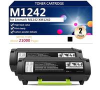 M1242 Cartucce Toner con Chip per Lexmark M1242 XM1242 Stampanti, per Scuole, Ospedali e Banche, 21000 Pagine,Black-2 pack