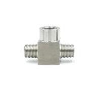 M14 M16 M20 1/8" 1/4" 3/8" 1/2" 3/4" BSP Female Thread 304 Stainless Steel Tee Type 3 Way High Pressure Pipe Fitting Connector(M-F-M,1/2") Plumbing Fittings