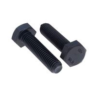 M16x70 Bulloni a testa esagonale, viti nere in acciaio ad alta resistenza adatte per costruzioni metalliche, automobili, macchinari, acciaio HT Classe 10.9 DIN933 16mm x 70mm (3 pezzi)