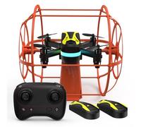 M17 Mini Drone Quadricoptère RC avec Bouclier Protecteur Mode Double Terre Air Décollage Atterrissage par Une Touche Mode sans Tête 2 Piles Rechargeables USB Cadeau Facile da pilotare