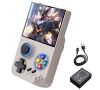 M19 Console di Gioco Portatile Retrò Console portatile,30000+ Giochi, 26 Emulatori,Sistema Linux/Emelec 4.3,Schermo LCD HD da 3,5 pollici,Console portatile gaming,Batteria da 3000mAh (Grigio-128G)
