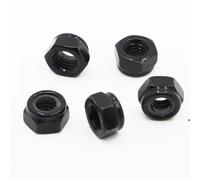 M2 .5 M3 M4 M5 M6 M8 M10 M12 M16 Acciaio al Carbonio Nero Inserto in Nylon Dadi esagonali autobloccanti Controdado Scorrevole(M16 1pcs)