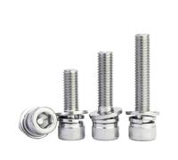 M2.5 M3 M4 M5 M6 M8 Testa a esagono incassato zigrinata con rondella Tre viti a macchina combinate Bulloni in acciaio inossidabile 304(35mm,M4-5pcs)