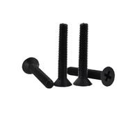 M2 .5 M3 M4 M5 Vite autofilettante in plastica nera e bianca con filettatura metrica, isolata, for fai da te, ingegneria, lunghezza 4-50 mm(Countersunk Black,10MM_M2.5 (120PCS))