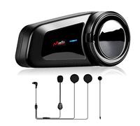M2 Interfono Moto Con Radio Fm, Bluetooth 5.0 auricolare per casco supporta 6 persone che parlano allo stesso tempo entro 1000 metri CVC/CSR/Sistema di Comunicazione Universale per Moto Da Cross