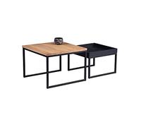 M2 Kollektion Dublin 1 - Tavolino in legno di faggio nero, 49 x 36 x 49 cm