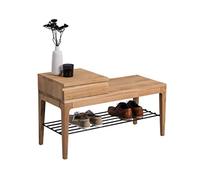 M2 Kollektion Ellmau Panca Appendiabiti da Bagno, Legno Metallo, Marrone, Länge 87cm, Breite 35cm, Höhe 51cm