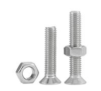 M2 M2.5 M3 M4 304 Set di viti e dadi in acciaio inossidabile a due pezzi, testa svasata a croce, bullone esagonale combinato(30mm,M3-30sets)