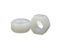 M2 M2.5 M3 M4 M5 M6 M8 M10 M12 M14 M16 M18 M20 DIN934 White or Black Plastic Nylon Hex Hexagon Nut 5-50pcs(White Color,M5 x50pcs)