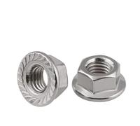 M2 M2.5 M3 M4 M5 M6 M8 M10 M12 M14 M16 M20 316/304 Acciaio inossidabile Acciaio al carbonio Dado flangiato esagonale Dadi di bloccaggio esagonali con cuscinetto(304(Dentate),M2.5-20pcs)