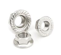 M2 M2.5 M3 M4 M5 M6 M8 M10 M12 M16 Dado flangiato esagonale in acciaio al carbonio nichelato/zinco colorato/nero Rondella esagonale Dado di bloccaggio(Nickel plated,M2.5-20Pcs)