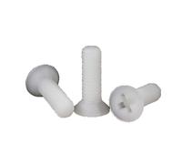 M2 M2.5 M3 M4 M5 M6 M8 Viti a testa svasata in nylon di plastica bianca Bulloni a testa piatta Phillips