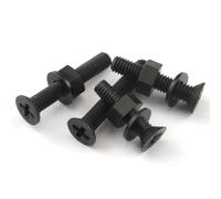 M2 M2.5 M3 M4 M5 M6 Set di combinazioni di rondelle for dadi e bulloni a testa svasata in nylon nero(Black 50Sets,M6x30mm)