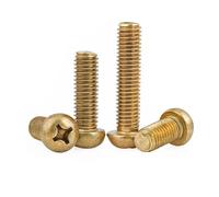 M2 M2.5 M3 M4-M8 GB818 Viti in ottone rame croce rotonda Phillips Pan Head Bulloni 5 mm 50pcs M2