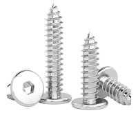 M2 M2.6 M3 M4 M5 M6 304 Acciaio inossidabile Vite autofilettante a testa esagonale ultrasottile Vite a testa piatta bassa e piatta Viti for legno(6mm,M3 20Pcs)