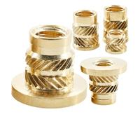 M2 M3 M4 M5 M6 M8 Inserto termico in ottone Hot Melt Flangia zigrinata Dado in rame Filettatura Iniezione Incorporamento Dado tipo T for stampante 3D(M3x6.3xOD4.6 100pcs)