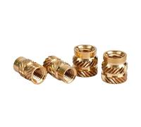 M2 Ottone Hot Melt Inserto Dado Zigrinato Filo Stampaggio a Calore Doppio Twill Incorporamento for Stampante 3D Per Saldatura(Gold-Length 3.5mm,M2(OD3.2mm))
