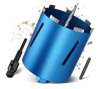 M22 Corona Diamantata Ø 132mm L200mm per Carotaggio, Professionale Punte da Trapano Turbo da 10mm, con Adattatore SDS-PLUS 110mm, Carotatrice a Tazza a Secco e a Umido per Cemento Muratura Pietra