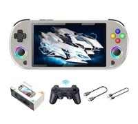 M22 Pro Console di gioco portatile Retro con oltre 20000 giochi,oltre 30 emulatori, schermo IPS da 5 pollici con 16 milioni di colori RGB,doppio controller wireless 2.4G,sistema EmuELEC (Grigio 64G)