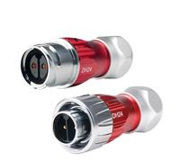 M24 2/3 pin IP68 impermeabile resistente metallo filo connettore paratia bloccaggio a vite connettore circolare distanza di dispersione (tipo C set, 2P)