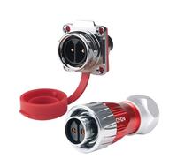 M24 2/3 pin IP68 impermeabile resistente metallo filo connettore paratia bloccaggio a vite connettore circolare distanza di dispersione (tipo E set, 3P)