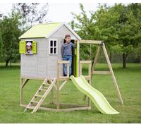 M24LIM Grande Casa Modular Playhouse My Lodge Verde Lime con Altalena e Scivolo