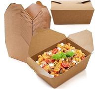 M25 Packs 50 scatole per alimenti da asporto N. 1/1000 ml, in cartone biodegradabile, a prova di perdite, contenitori per alimenti in carta kraft (130/112 x 106/90 x 65 mm-1000 ml/34 once) (50)