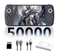 M27 Console Portatile Console di gioco portatile 51000+ Giochi,30+ Emulatori,Sistema EmuELEC,1024*600P Schermo IPS da 7 pollici console di videogiochi retrò,30+ Lingua,3000mAh,Plug and Play (256G)
