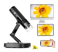 M2C - Microscopio digitale wireless 50X-1000X, portatile, 1080p, HD, con supporto regolabile, mini microscopio USB con lente d'ingrandimento compatibile con iPhone, Android, iPad e PC
