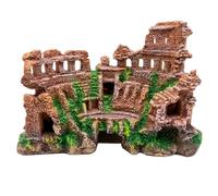 M2cbridge Antiche rovine della colonna romana castello europeo decorazioni per acquari rocce nascondiglio per acquari (rovine della colonna romana)
