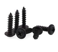 M2M2.3M2.6M3M4M5, vite autofilettante con cinturino a croce a testa tonda nera con imbottitura, coda a punta a padella con mesone-Nero M5 * 12 (100 capsule)