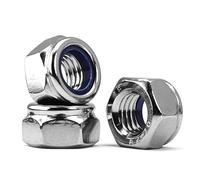 M3-0,5 Dadi di Bloccaggio in Nylon, Dadi Esagonali in Acciaio Inossidabile 304, Dadi Autobloccanti DIN985 (100 Pezzi)