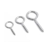 M3 acciaio inox V2A VA A2,5 pezzi, gancio a vite, gancio da soffitto, viti con filettatura di legno, gancio a vite, gancio per viti in metallo da appendere, per piante sospese, tazze da tè chiavi