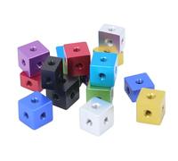 M3-M10 Dadi quadrati in lega d'alluminio colorate | Per telaio in acrilico e connessioni di blocchi fissi 12Pcs M4 (12x12x12mm) Gold