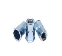 M3-M12 Inserto cieco svasato a testa piatta Rivnut semi-esagonale in acciaio al carbonio(Type D,20pcs M10)