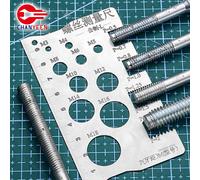 M3-M18 Vite di controllo filettatura Righello di misurazione Calibro in acciaio inossidabile metrico per la misurazione della vite Passo Bit Bullone Dado Vite