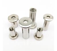 M3 M4 5/6/8/10-50mm 304 Acciaio inossidabile Rivetto a testa esagonale Connettore Giunto Dado 10 pezzi(M3 10pcs,35mm length)