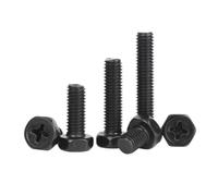 M3 M4 M5 M6 M8 Black 304 Stianless Steel Cross Recessed External Hexagon Head Screw Phillips Outside Hex Bolt(M8x50mm-5pcs)