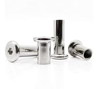 M3 M4 M5 M6 M8 M10 5-120mm Lungo Acciaio Inossidabile 304 Piatta Testa A Esagono Incassato Mobili Rivetto Inserto Manicotto Giunto Connettore Dado-lungo 30mm,M3 10 Pezzi
