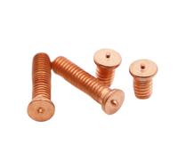 M3 M4 M5 M6 M8 M10 Acciaio al carbonio Rame placcato Vite prigioniera Saldatura a punti Vite Punto di saldatura Chiodo Bullone for scarico del condensatore(50mm,M3 50pcs)