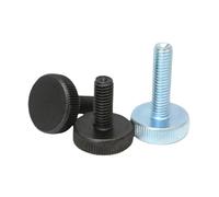 M3 M4 M5 M6 M8 M10 GB835 Vite a testa piatta zigrinata con serraggio manuale DIN653 1/10 PZ(Black plated,5pcs M5x18)