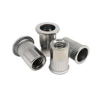 M3 M4 M5 M6 M8 M10 M12 316 A4-80 Inserto in acciaio inossidabile Rivetto Dado a testa piatta Piccolo Rivnut Nutsert 10/20-100 pezzi(Small head,40pcs M4)